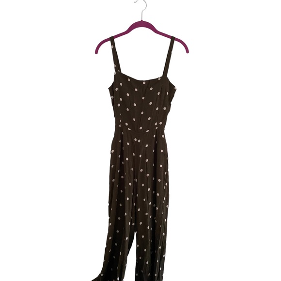 NWOT Anthropologie green jumpsuit with bow tie in the back - Picture 5 of 9